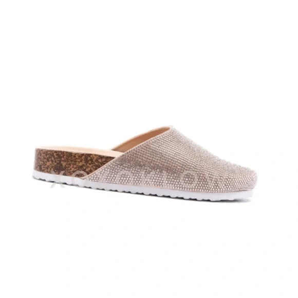 Size 6 Rhinestone Embellished Glam Mule Slides - Picture 5 of 10